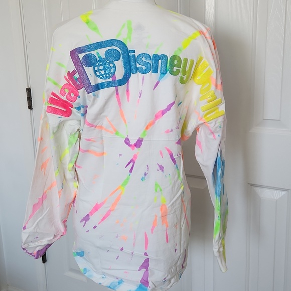 Walt Disney World Spirit Jersey XS Neon Bright Tie Dye - Picture 2 of 4